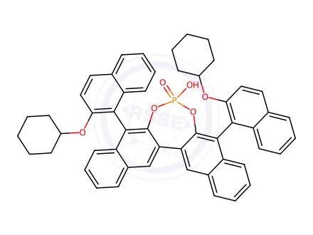Chemical structure of (5R,9R)-5,9-Bis(2-(cyclohexyloxy)naphthalen-1-yl)-7-hydroxydinaphtho[2,3-d:2',3'-f][1,3,2]dioxaphosphepine 7-oxide