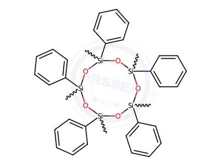 Chemical structure of Cyclopentasiloxane, 2,4,6,8,10-pentamethyl-2,4,6,8,10-pentaphenyl-
