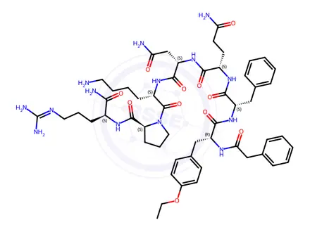 Chemical structure of (Phenylac1,D-Tyr(Et)2,Lys6,Arg8,des-Gly9)-Vasopressin
