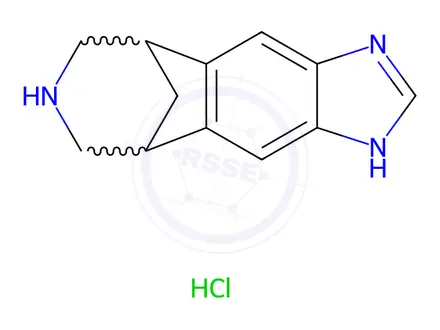 Chemical structure of 5,9-Methanoimidazo[4,5-h][3]benzazepine,1,5,6,7,8,9-hexahydro-,hydrochloride