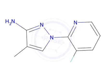Chemical structure of 1-(3-fluoropyridin-2-yl)-4-methyl-1H-pyrazol-3-amine
