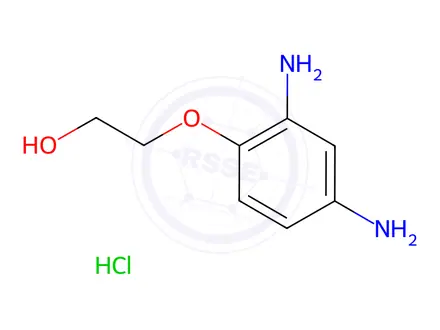 Chemical structure of 2-(2,4-Diaminophenoxy)ethanol dihydrochloride