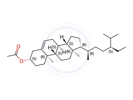 Chemical structure of Stigmast-5-en-3-ol, 3-acetate, (3β,24S)-