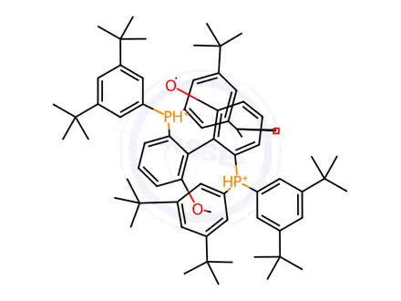 Chemical structure of Ruthenium, bis(acetato-κO,κO')[[(1S)-6,6'-dimethoxy[1,1'-biphenyl]-2,2'-diyl]bis[bis[3,5-bis(1,1-dimethylethyl)phenyl]phosphine-κP]]-, (OC-6-22)-(9CI)