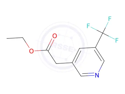 Chemical structure of Ethyl 2-(5-(trifluoromethyl)pyridin-3-yl)acetate