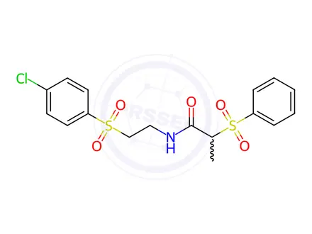 Chemical structure of N-(2-((4-chlorophenyl)sulfonyl)ethyl)-2-(phenylsulfonyl)propanamide
