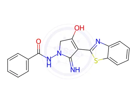 Chemical structure of n-(5-Amino-4-(benzo[d]thiazol-2-yl)-3-oxo-2,3-dihydro-1h-pyrrol-1-yl)benzamide