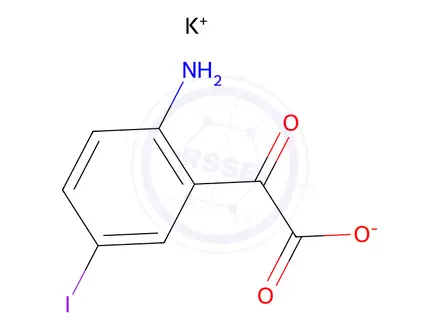 Chemical structure of Potassium 2-(2-amino-5-iodophenyl)-2-oxoacetate