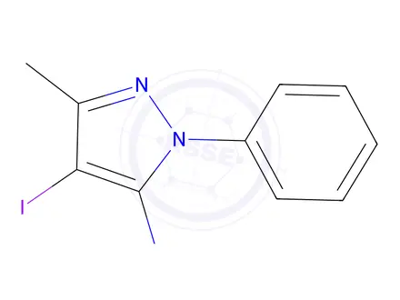 Chemical structure of 4-Iodo-3-methyl-1-phenyl-1H-pyrazol-5-amine