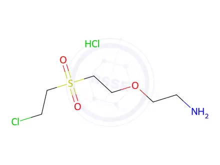 Chemical structure of 2-[2-(2-Chloroethl)sulfonyl]ethoxyethanaminehydrochloride
