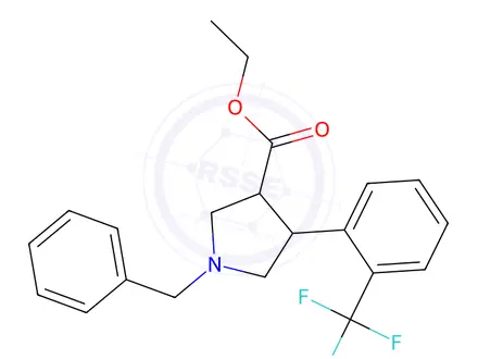 Chemical structure of 1-(tert-butyl) 3-ethyl trans-4-(2-(trifluoromethyl)phenyl)pyrrolidine-1,3-dicarboxylate