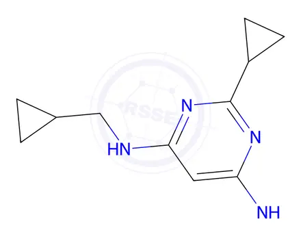 Chemical structure of 2-cyclopropyl-n4-(cyclopropylmethyl)-n6-methylpyrimidine-4,6-diamine