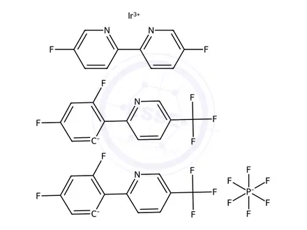 Chemical structure of Ir[dFFppy]2-(4,4'-dCF3bpy)PF6