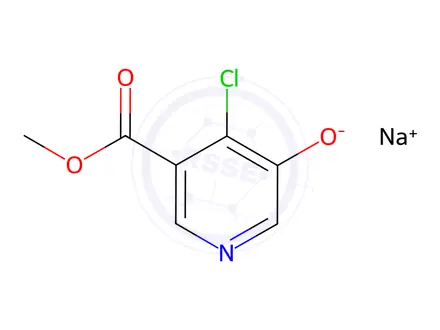 Chemical structure of Sodium 4-chloro-5-(methoxycarbonyl)pyridin-3-olate