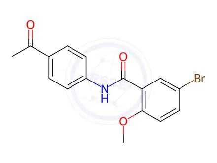 Chemical structure of N-(4-acetylphenyl)-5-bromo-2-methoxybenzamide