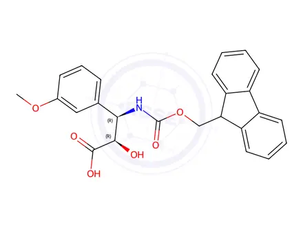 Chemical structure of N-(9H-Fluoren-9-yl)MethOxy]Carbonyl (2R,3R)-3-Amino-2-hydroxy-3-(3-methoxy-phenyl)propionic acid