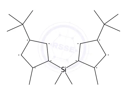 Chemical structure of RAC-DIMETHYLSILYLBIS-(4-TERT-BUTYL-2-METHYLCYCLOPENTADIENYL)ZIRCONIUM(IV)DIMETHYL