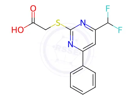 Chemical structure of (4-Difluoromethyl-6-phenyl-pyrimidin-2-yl-sulfanyl)-acetic acid