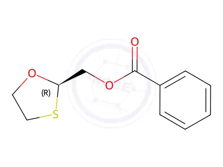 Chemical structure of (2R)-1,3-oxathiolan-2-ylmethyl benzoate