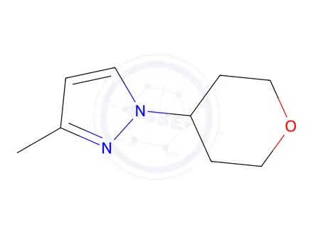Chemical structure of 3-Methyl-1-(tetrahydro-2H-pyran-4-yl)-1H-pyrazole
