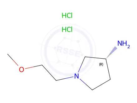 Chemical structure of (R)-1-(2-methoxyethyl)pyrrolidin-3-amine dihydrochloride