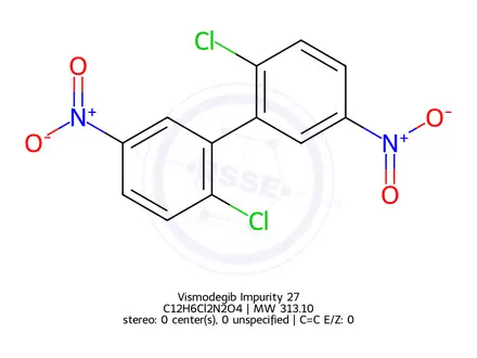Chemical structure of 2,2'-dichloro-5,5'-dinitro-1,1'-biphenyl