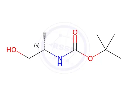 Chemical structure of tert-Butyl (S)-(1-hydroxypropan-2-yl)carbamate