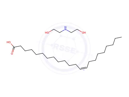 Chemical structure of (Z)-docos-13-enoic acid, compound with 2,2'-iminodiethanol (1:1)