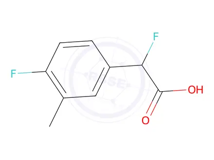Chemical structure of 2-Fluoro-2-(4-fluoro-3-methylphenyl)acetic acid
