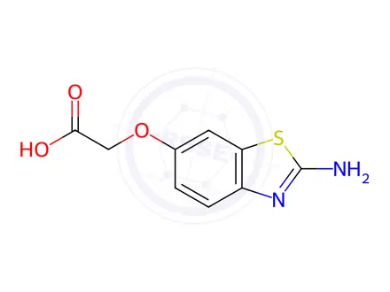 Chemical structure of Acetic acid, [(2-amino-6-benzothiazolyl)oxy]-(9CI)