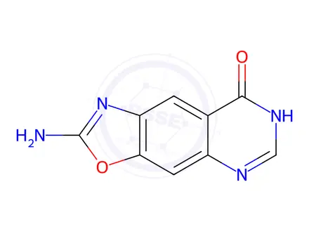 Chemical structure of Oxazolo[4,5-g]quinazolin-8(7H)-one, 2-amino-