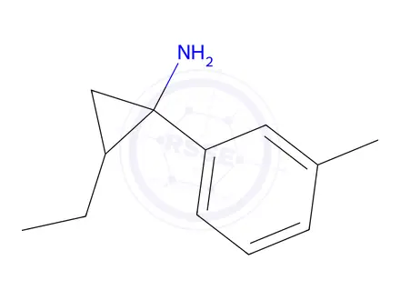 Chemical structure of 2-ethyl-1-(3-methylphenyl)cyclopropan-1-amine