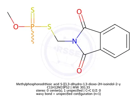Chemical structure of Methylphosphonodithioic acid S-[(1,3-dihydro-1,3-dioxo-2H-isoindol-2-yl)methyl]O-methyl ester