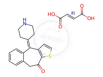 Chemical structure of Norketotifen hydrogen fumarate