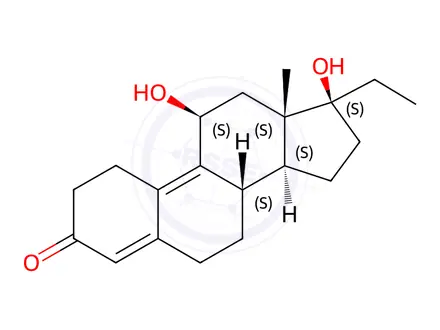 Chemical structure of (8S,11S,13S,14S,17S)-17-Ethyl-11,17-dihydroxy-13-methyl-1,2,6,7,8,11,12,13,14,15,16,17-dodecahydro-3H-cyclopenta[a]phenanthren-3-one
