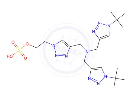 Chemical structure of 2-(4-((bis((1-(tert-butyl)-1H-1,2,3-triazol-4-yl)methyl)amino)methyl)-1H-1,2,3-triazol-1-yl)ethyl hydrogen sulfate