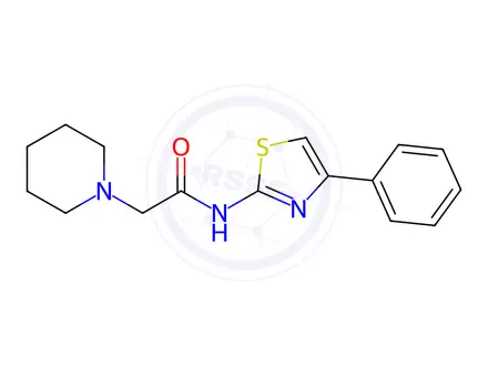 Chemical structure of N-(4-phenylthiazol-2-yl)-2-(piperidin-1-yl)acetamide
