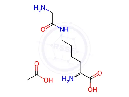 Chemical structure of acetic acid,2-amino-6-[(2-aminoacetyl)amino]hexanoic acid