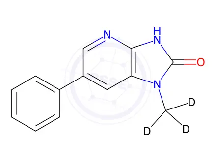 Chemical structure of 2-Hydroxy-1-methyl-6-phenylimidazo(4,5-b)pyridine D3
