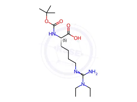 Chemical structure of (S)-2-((tert-Butoxycarbonyl)amino)-6-(3,3-diethylguanidino)hexanoic acid