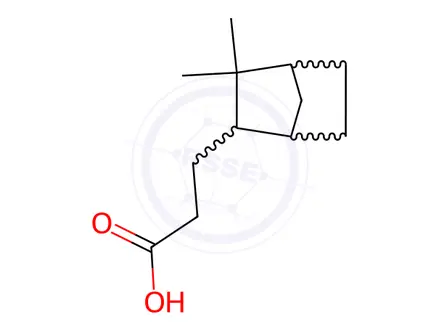 Chemical structure of 3,3-dimethylbicyclo[2.2.1]heptane-2-propionic acid