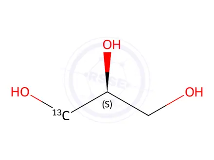 Chemical structure of D-[3-13C]glycerol