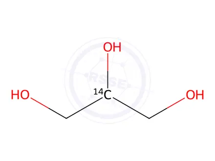 Chemical structure of GLYCEROL, [2-14C]