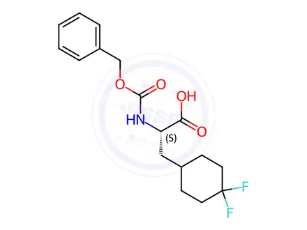 Chemical structure of (2S)?-?2-(Cbz-amino)?-?3-?(4,?4-?difluorocyclohexyl)?propanoic acid