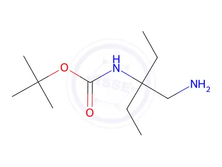 Chemical structure of tert-butyl N-[3-(aminomethyl)pentan-3-yl]carbamate