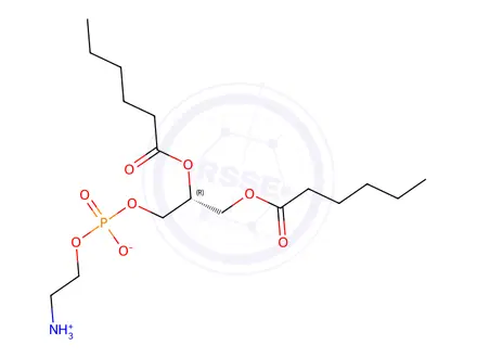 Chemical structure of (2R)-3-(((2-Aminoethoxy)(hydroxy)phosphoryl)oxy)propane-1,2-diyl dihexanoate
