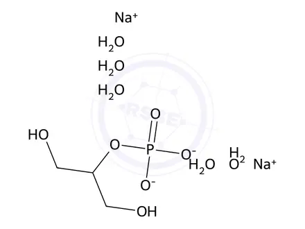 Chemical structure of β-Glycerol phosphate disodium salt pentahydrate
