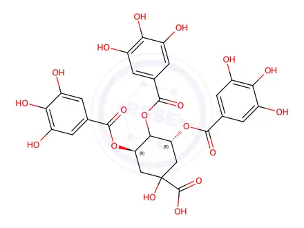 Chemical structure of rel-3,4,5-Tri-O-galloylquinic Acid