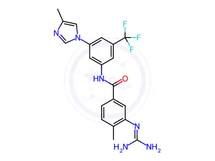 Chemical structure of 3-Guanidino-4-methyl-N-(3-(4-methyl-1H-imidazol-1-yl)-5-(trifluoromethyl)phenyl)benzamide