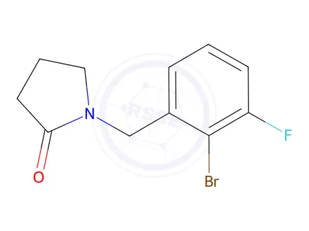 Chemical structure of 1-[(2-Bromo-3-fluorophenyl)methyl]pyrrolidin-2-one